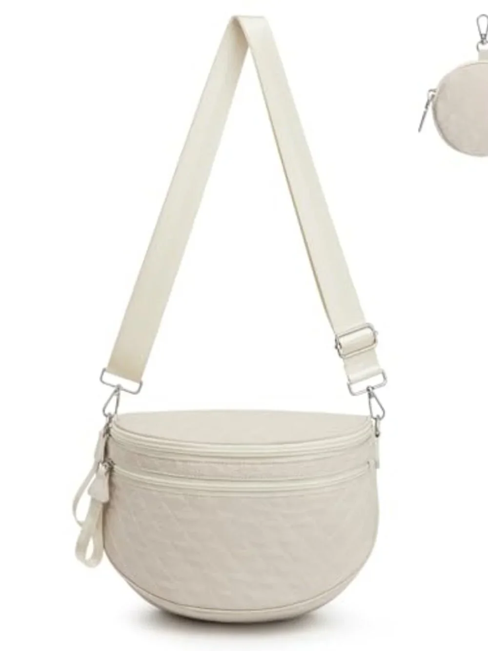 Large Quilted Crossbody Bum Bag with Removable Pouch Travel Nylon
